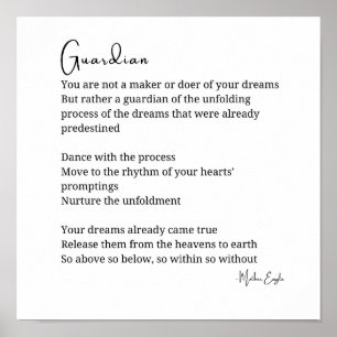 Guardian Comfort Aanmoediging Gedicht muurkunst Poster