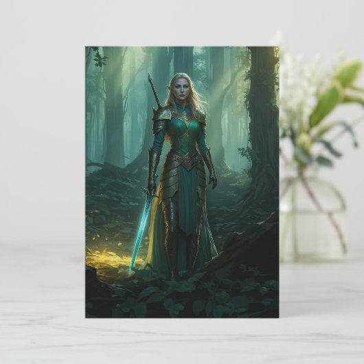 Guardian Elf van de Enchanted Realm Kaart (Staand voorkant)