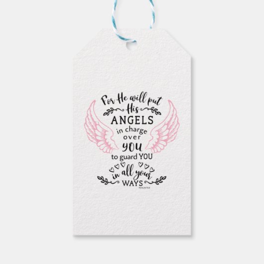 Guardian Engel Bijbel Verse Psalm 91 Cadeaulabel (Achterkant)