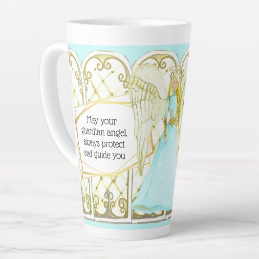 Guardian-engel en -ramen | DIY-gezegden Latte Mok (Linkerhoek)