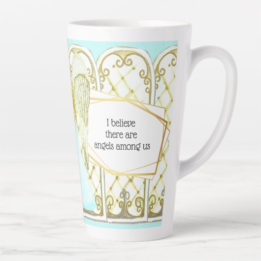 Guardian-engel en -ramen | DIY-gezegden Latte Mok (Rechts)