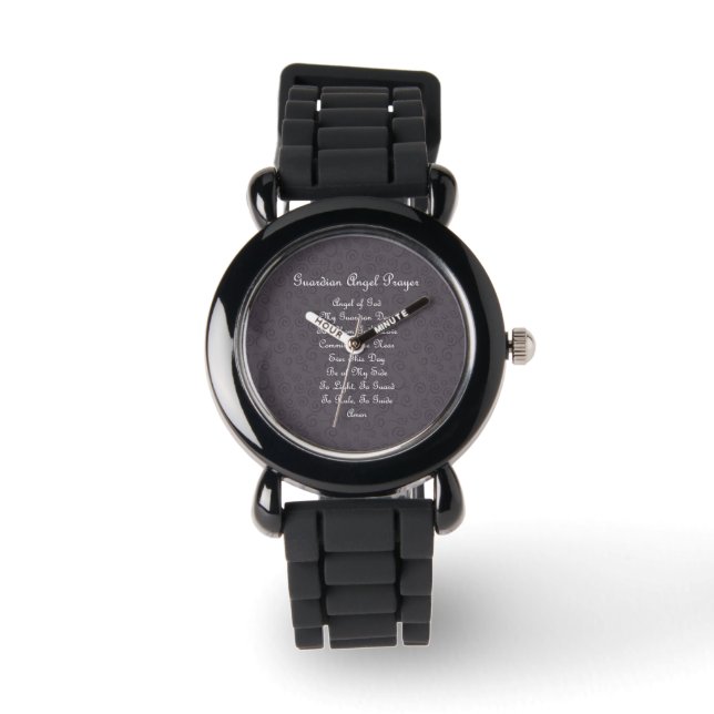 Guardian Engel Gebed Houtskool Horloge (Voorkant)