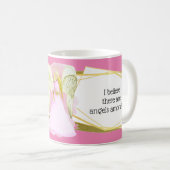 Guardian engel roze jurk gouden haar verjaardag koffiemok (Voorkant rechts)