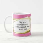 Guardian engel roze jurk gouden haar verjaardag koffiemok (Links)