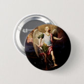Guardian-engel: Vladimir Borovikovsky Ronde Button 5,7 Cm (Voorkant /achterkant)