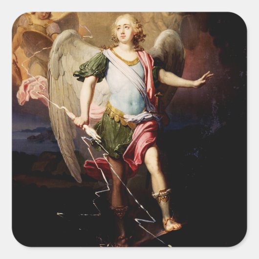 Guardian-engel: Vladimir Borovikovsky Vierkante Sticker (Voorkant)