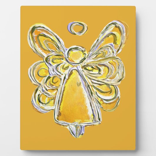 Guardian Geel Engel Schilderen Kunst Gift Plaque Fotoplaat (Voorkant)