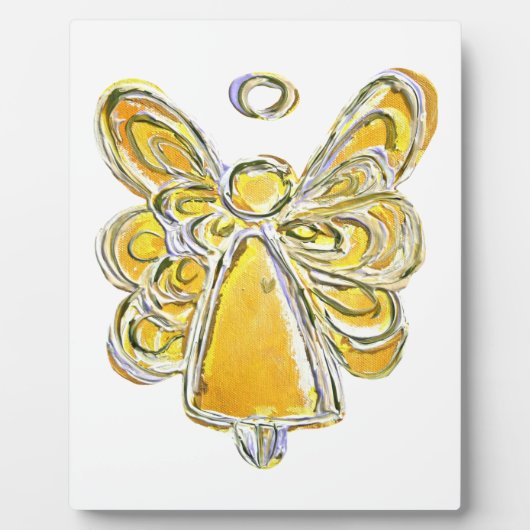 Guardian Geel Engel Schilderen Kunst Gift Plaque Fotoplaat (Voorkant)