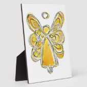 Guardian Geel Engel Schilderen Kunst Gift Plaque Fotoplaat (Zijkant)