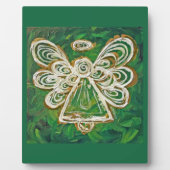 Guardian Groene Engel Schilderij Kunst Gift Plaque Fotoplaat (Voorkant)