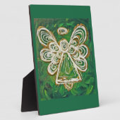Guardian Groene Engel Schilderij Kunst Gift Plaque Fotoplaat (Zijkant)