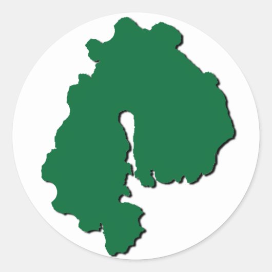 Guardian Island sticker, omtrek, groen op wit Ronde Sticker (Voorkant)
