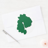Guardian Island sticker, omtrek, groen op wit Ronde Sticker (Envelop)