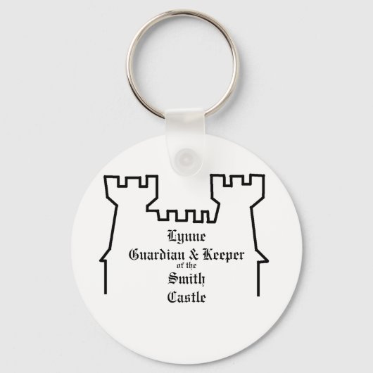 Guardian & Keeper van het kasteel, gepersonaliseer Sleutelhanger (Voorkant)