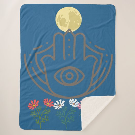"Guardian Moon: Customizable Protection Blanket" Sherpa Deken (Voorkant)