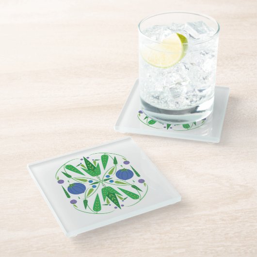 Guardian of the Blueberries Glass Onderzetter (Schuin)