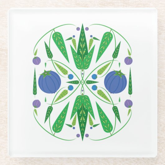 Guardian of the Blueberries Glass Onderzetter Glazen Onderzetter (Voorkant)