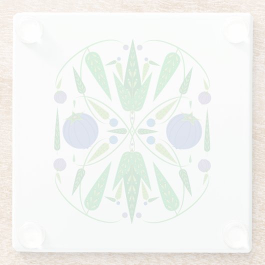 Guardian of the Blueberries Glass Onderzetter Glazen Onderzetter (Achterkant)