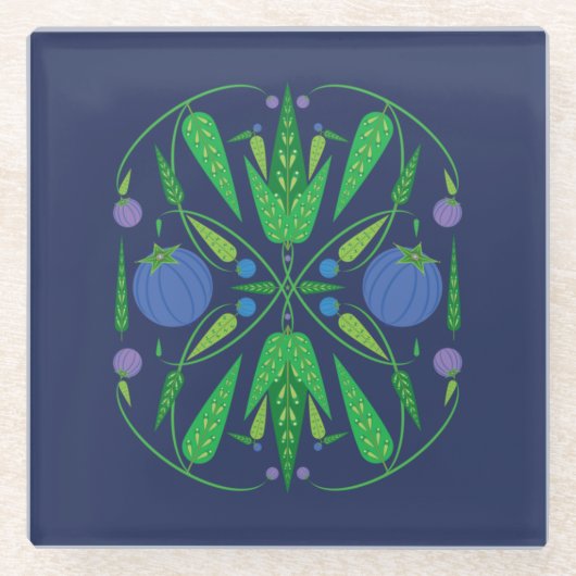 Guardian of the Blueberries Glass Onderzetter Glazen Onderzetter (Voorkant)