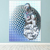 Guardian of the Digital Realm Canvas Afdruk (Insitu (Houten vloer))