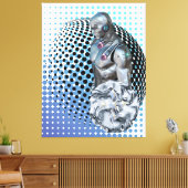 Guardian of the Digital Realm Canvas Afdruk (Insitu (Woonkamer))