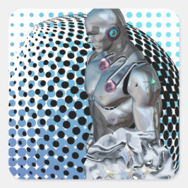 Guardian of the Digital Realm Vierkante Sticker