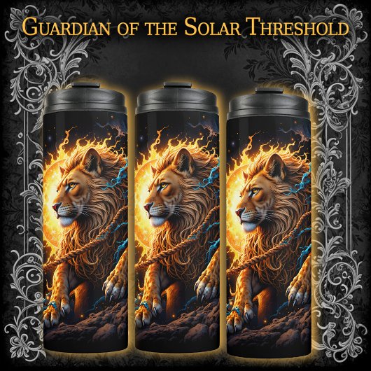 Guardian of the Solar Threshold – Lion of Balance Thermosbeker