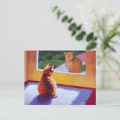 Guardian Oranje Tabby Manx Briefkaart (Staand voorkant)