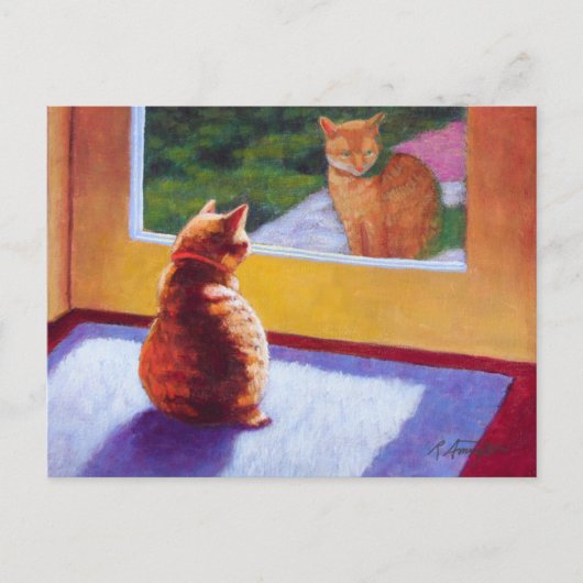 Guardian Oranje Tabby Manx Briefkaart (Voorkant)