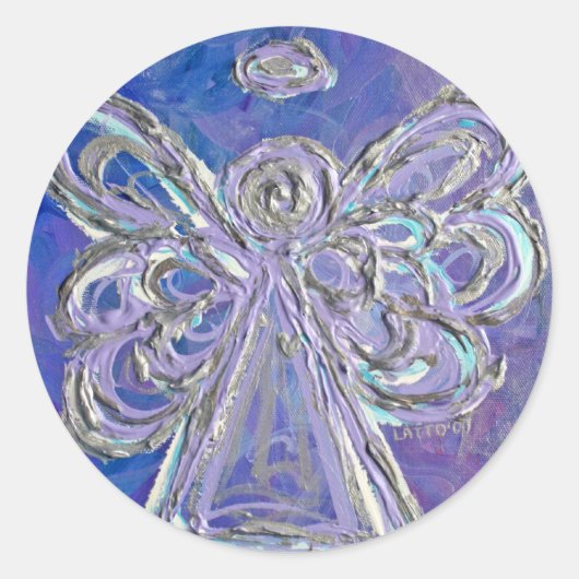 Guardian Paarse Angel Art Custom Stickers (Voorkant)