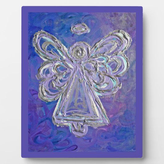 Guardian Paarse engel schilderij kunst geschenk pl Fotoplaat (Voorkant)