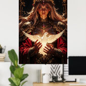 Guardian Priestess Magical Wall Art Poster (Thuiskantoor)