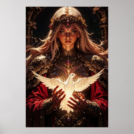Guardian Priestess Magical Wall Art Poster (Voorkant)