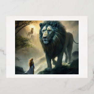 Guardian Roar Postcard Set: Majestueuze Leeuwen Ku Folie Feestdagen Briefkaart