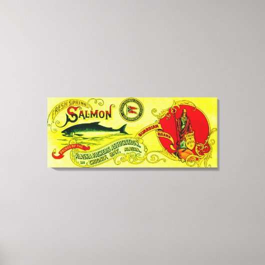 Guardian Salmon Can LabelChignik Bay, AK Canvas Afdruk (Voorkant)