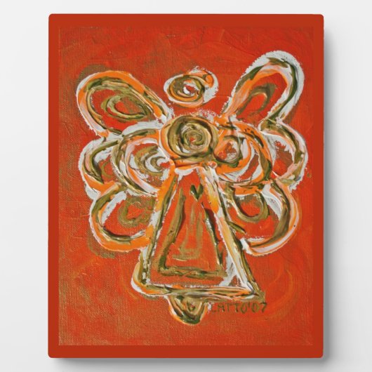 Guardian Sinaasappel Engel Schilderen Kunst Gift P Fotoplaat (Voorkant)