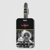 Guardian Spirit: Vrouw en Wolf Bagagelabel (Voorkant (verticaal))