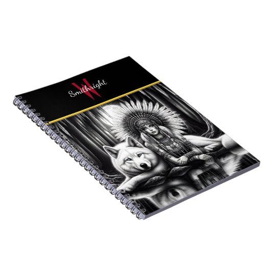 Guardian Spirit: Vrouw en Wolf Notitieboek (Rechterzijde)