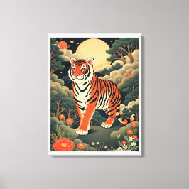 Guardian Tiger in het Joseon bos Canvas Afdruk