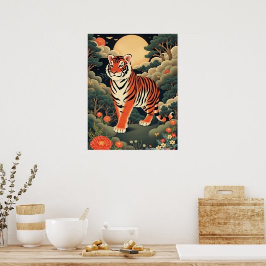 Guardian Tiger in het Joseon bos Poster (Keuken)
