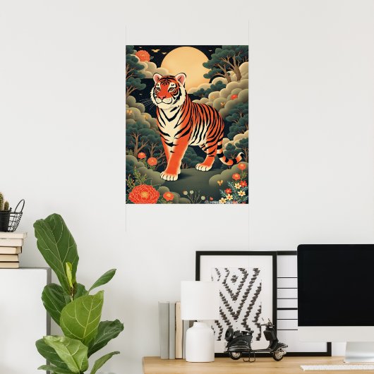 Guardian Tiger in het Joseon bos Poster (Thuiskantoor)