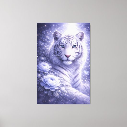 Guardian White Tiger – Silent Strength and Gentle  Canvas Afdruk (Voorkant)