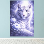 Guardian White Tiger – Silent Strength and Gentle  Canvas Afdruk (Insitu (Houten vloer))