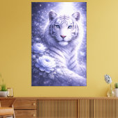 Guardian White Tiger – Silent Strength and Gentle  Canvas Afdruk (Insitu (Woonkamer))