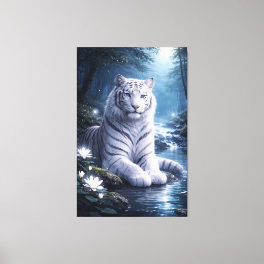 Guardian White Tiger – Silent Strength and Gentle  Canvas Afdruk (Voorkant)