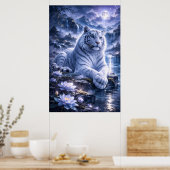 Guardian White Tiger – Silent Strength and Gentle Poster (Keuken)