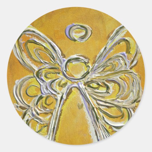 Guardian Yellow Angel Art Stickers (Voorkant)