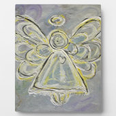 Guardian Zilveren Witte Engel Schilderen Art Plaqu Fotoplaat (Voorkant)