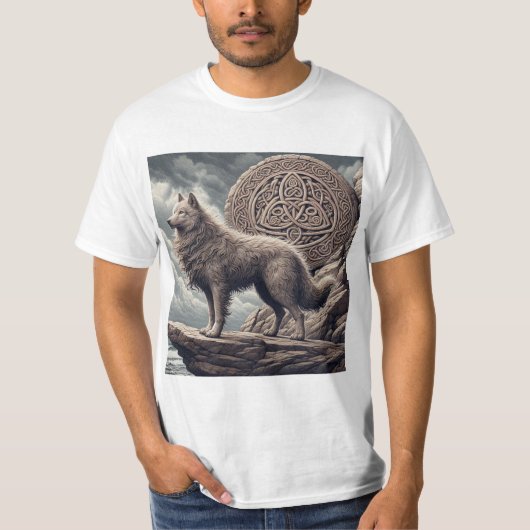 Guardianes de la Naturaleza: Lobo y Trisquel Celta T-shirt (Voorkant)