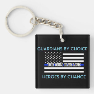 Guardians by Choice dunne blauwe lijn Sleutelhanger